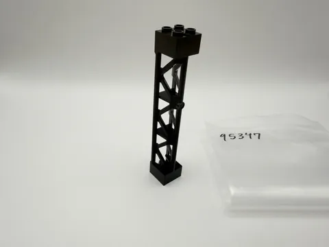 LEGO Part 95347 - Black Support 2x2x10 Girder Triangular Vertical, 3p/3s - 1pc