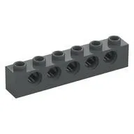 LEGO Part 3894 - Dark Bluish Gray Technic Brick 1 x 6 [5 Pin Holes]