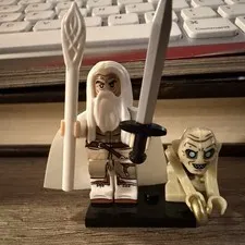 Custom Lego Minifigure, Gandalf The White, Lord Of The Rings + Gollum
