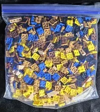 LEGO Bulk Lot 1 lb+ 500+ Pcs 2x2 Plates Bricks Brown Tan Yellow Blue MOC New