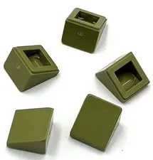 Lego 5 New Olive Green Slope Sloped 30 1 x 1 x 2/3 Parts