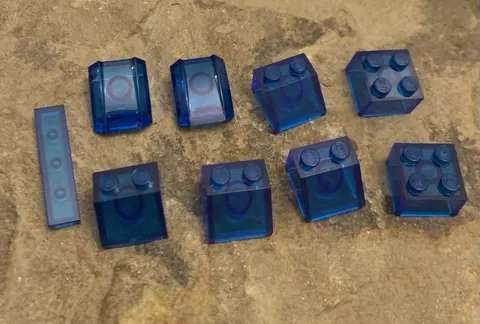 Lego Blue Translucent Piece Lot. Used