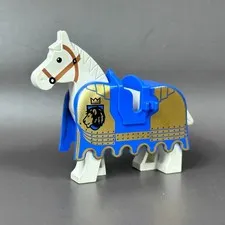 LEGO White Horse 4493COLPB04 with Barding 2490PB05 Knights Kingdom II Castle