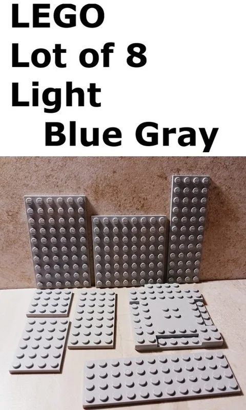 LEGO Assorted Plate Set Lot of 8 Star Wars Battlefield Light Blue gray Grey Base