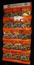 LEGO 8804 Minifigures Series 4 Original Display Case 120 Bags Rare NEW