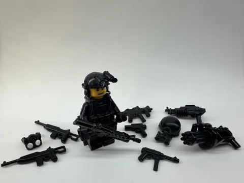 LEGO CUSTOM POLICE SWAT OFFICER Male minifigure made with real LEGO