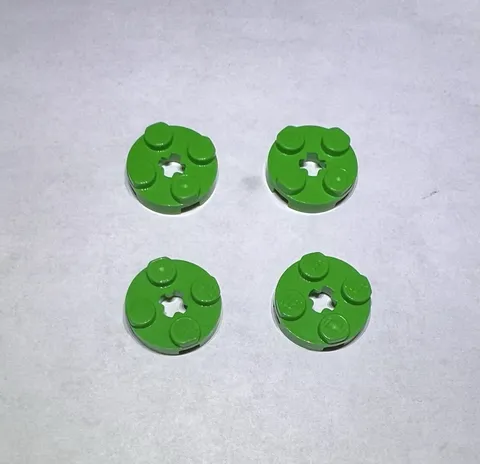 Lego Lot Of 4 Bright Green 2x2 Round Plate Plates New City Part