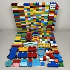 Lego Duplo Brick Bulk 320 Pieces 7 Lbs Assorted Colors 2x2 2x4 Cars Lot #3