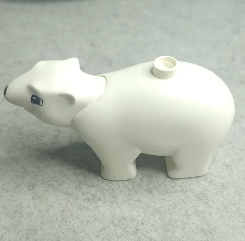LEGO polarc01pb02 Duplo Bear Adult Movable Head Black Eyes Squared White x1