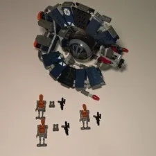 LEGO Star Wars Droid Tri-Fighter 7252 2005 Battle Droid Blue Gray Incomplete