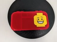LEGO MiniFigure RED Storage Case Box Display 11" x 6" Iris Plastic
