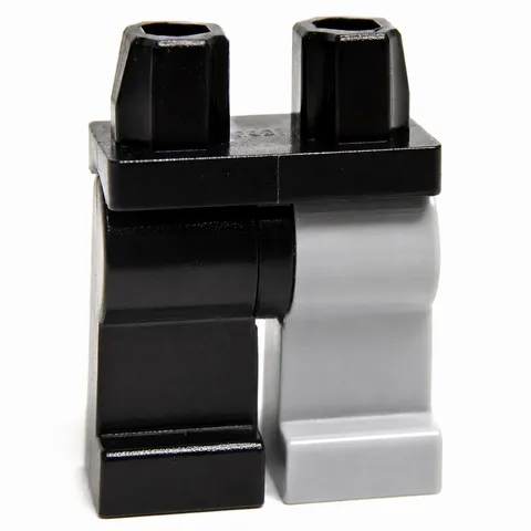 LEGO Minifigure Hips and 1 Light Bluish Gray Left Leg, 1 Black Right Leg