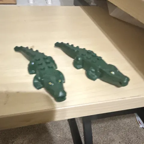 LEGO Green Crocodile Animal Figure articulated jaw lot of 2