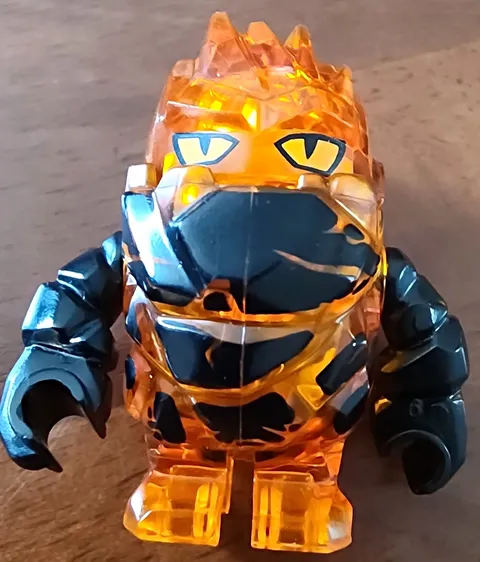 LEGO Trans-Orange Rock Monster Minifigure Figure, Dark Details, Plastic