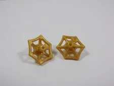 LEGO 2 Small Pearl Gold Spiderwebs w/ Pin on Back Weapon Minifig S3