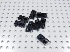 LEGO Lot of 8 Black 1x2 Plates w/ Locking Finger BF