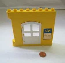 Lego Duplo YELLOW WALL WHITE DOOR OPENING POST OFFICE 1x8x8 House Building