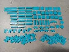 LEGO BULK LOT 146 MEDIUM AZURE SMOOTH TILES 1X1 1X2 1X3 1X4 1X6 1X8 2X2