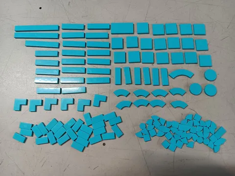 LEGO BULK LOT 146 MEDIUM AZURE SMOOTH TILES 1X1 1X2 1X3 1X4 1X6 1X8 2X2