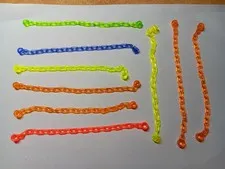 LEGO BULK LOT 9 TRANS CHAINS 21 LINKS  #30104 ORANGE GREEN PURPLE