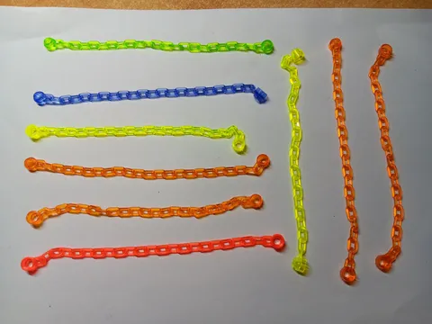 LEGO BULK LOT 9 TRANS CHAINS 21 LINKS  #30104 ORANGE GREEN PURPLE