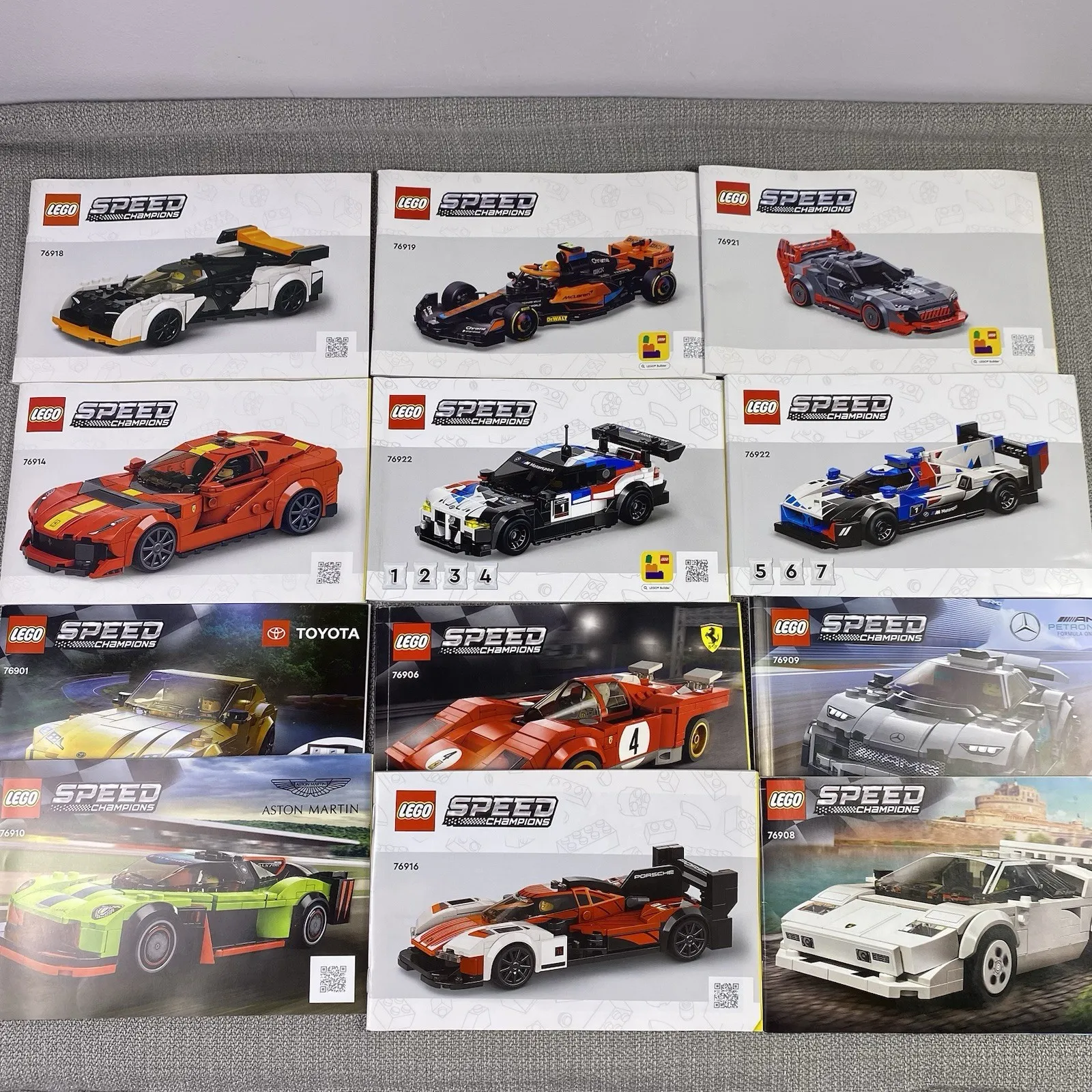Lego Speed Champions Instruction MANUALS ONLY LOT OF 12