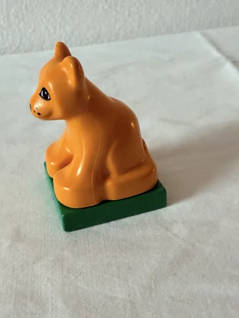 LEGO Medium Orange Duplo Lion Cub on Base Zoo Safari Replacement Cake Topper