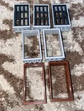 Lego Door Frame Light Bluish Gray 5x + 2 Reddish Brown (60599) + 3 Bars Insert
