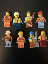 LEGO Minifigures Construction Worker Minifigure Lot (8) Figures (3) w/ Tools