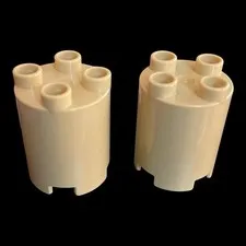 lot of 2 beige Duplo bricks-  2X2 pillar bricks - combined shipping (BRN15)