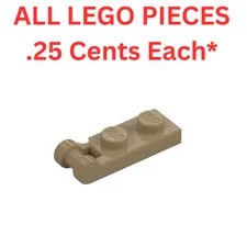 LEGO Plate 1x2 with End Bar Handle Dark Tan 60478 - Genuine LEGO Parts Pieces