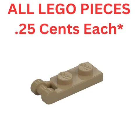 LEGO Plate 1x2 with End Bar Handle Dark Tan 60478 - Genuine LEGO Parts Pieces