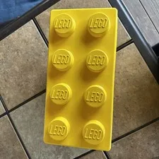 LEGO Storage Box Yellow Stackable Toy Brick Organizer Container w/Lid 14x9x7