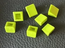 Lego Lot 0f 7 Lime Green Slope Sloped 30 1 x 1 x 2/3 Part #54200