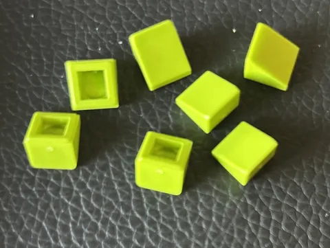 Lego Lot 0f 7 Lime Green Slope Sloped 30 1 x 1 x 2/3 Part #54200