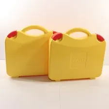 LEGO Storage & Display Carry Cases Lot of 2 Sorters w Compartments Yellow Travel