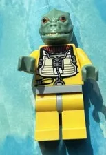 LEGO Green Lizard/Alien Head Minifigure with Yellow Legs - Plastic Figure