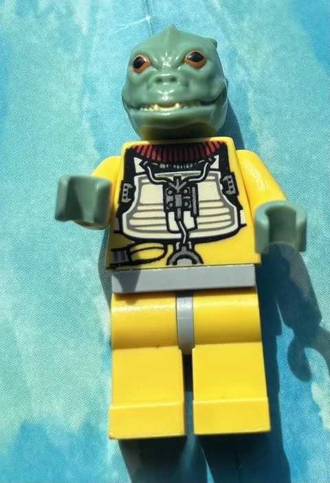 LEGO Green Lizard/Alien Head Minifigure with Yellow Legs - Plastic Figure