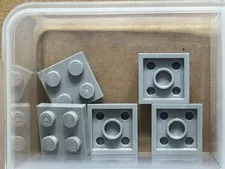 LEGO Parts - Light Bluish Gray Plate 2 x 2 - No 3022 - QTY 5