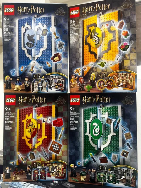 LEGO HarryPotter:All House banners, Gryffindor, Ravenclaw, Slytherin, Hufflepuff
