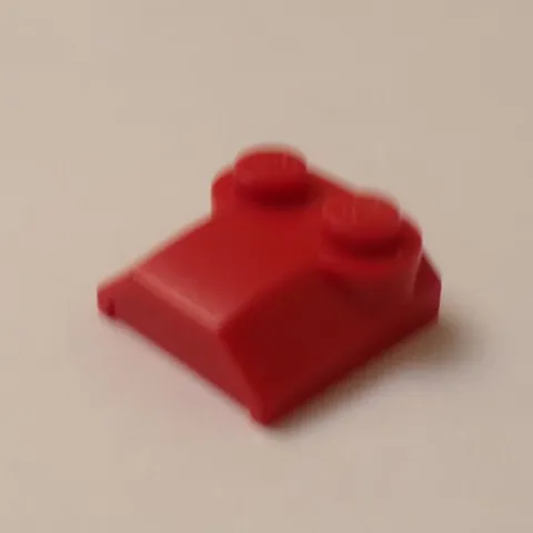 Lego x1 Red 2x2x2/3 Slope Curved Sides, 2 Studs, Lip End, 41833 (028-132)