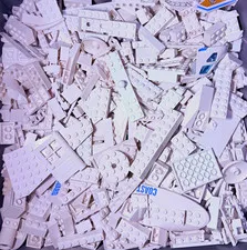 LEGO White Bulk  +200pc Mixed Bricks and Pieces CLEAN