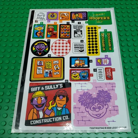 LEGO Sticker Sheet for Set 21324 Ideas 123 Sesame Street New Authentic Decals