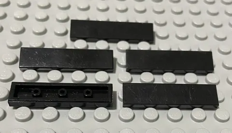 LEGO Five Black 1x4 Tile