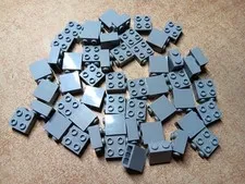 LEGO LOT 52 LIGHT BLUISH GRAY 1 X 2 X 1 2/3 MODIFIED BRICKS 4 STUDS 1 SIDE 22885