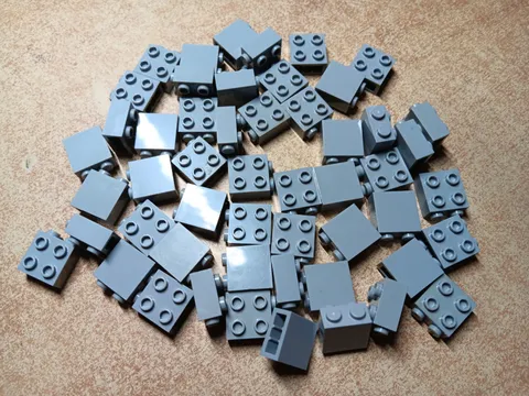 LEGO LOT 52 LIGHT BLUISH GRAY 1 X 2 X 1 2/3 MODIFIED BRICKS 4 STUDS 1 SIDE 22885