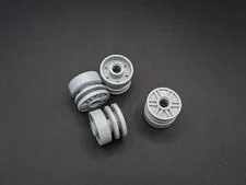 LEGO - 4x - Wheel - Tyre - 18mm x 14mm - Light Grey - Light Grey - 55981