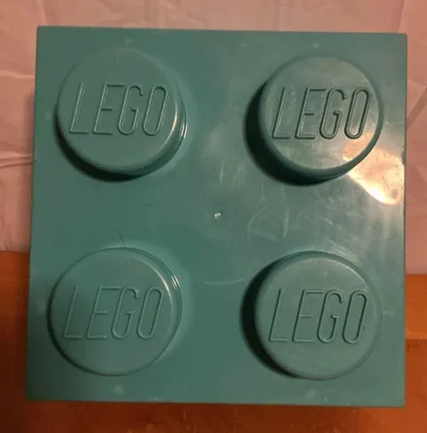 Lego AQUA BLUE Storage Cube Brick 4 Stud Container Box Stackable