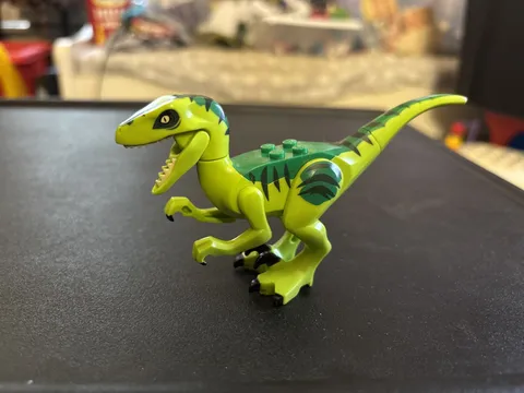 LEGO Velociraptor Animal Figure, Lime Green, Printed, Plastic, 1 Piece