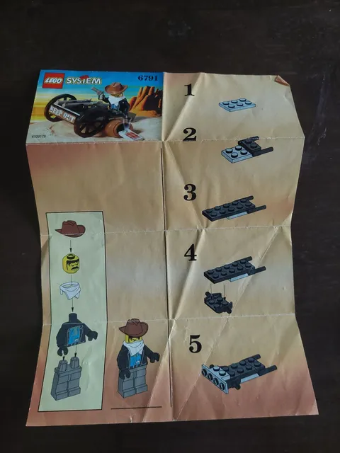 Lego 6791 Western Bandit's Wheelgun Instruction Booklet Only